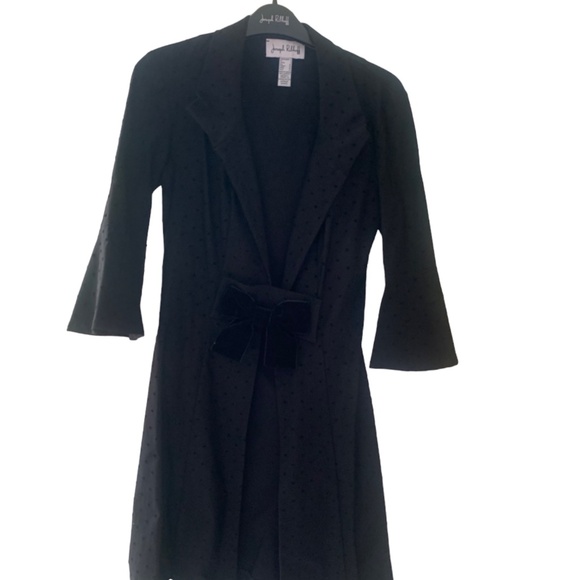 Joseph Ribkoff Jacket with Velvet Polka Dots & Bow Size 2 - Picture 3 of 5